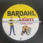 VINTAGE BARDAHL FIGHTS CRIME GANGS GASOLINE MOTOR OIL PORCELAIN SIGN — photo 3
