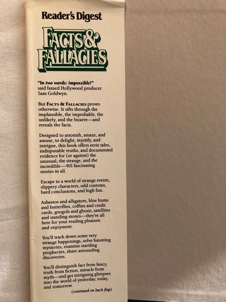 Reader's Digest Facts & Fallacies: Stories of the Strange and Unusual (1988, HC) - Image 3 of 4