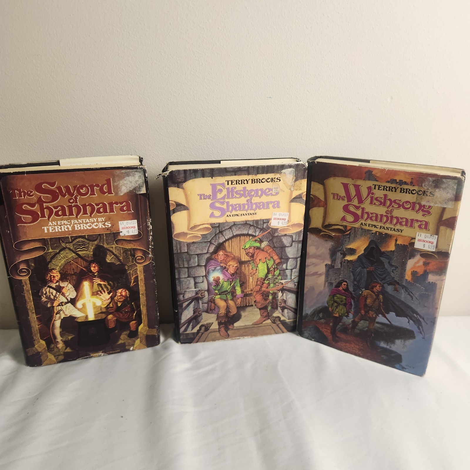 Vintage Terry Brooks / 3 Shannara Books / Sword, Elfstone, Wishsong 