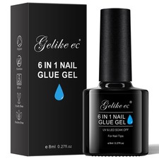 Gelike Ec Gel Nail Glue - 6 in 1 UV Nails 8 ml (Pack of 1), 1.0-Clear 