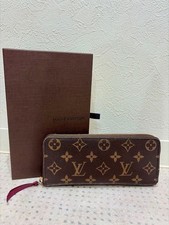 Louis Vuitton Monogram Clemence Long Zippy Wallet Brown Fuchsia Very Good
