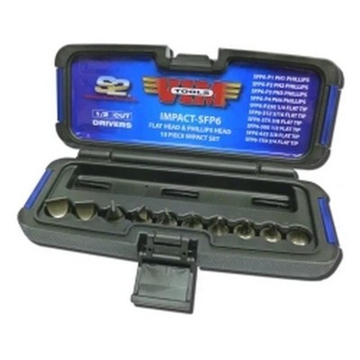 Vim Products IMPACT-SFP6 Vim Tools 10-piece Half Cut, Flat And Phillips Head