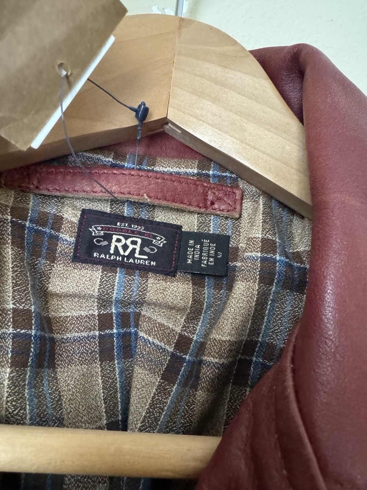 RRL Double RL Ralph Lauren New Studded Leather Moto Jacket Distressed Red Size 3 image 7