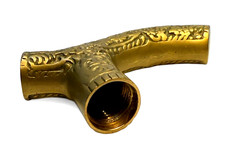 Ornate Brass Cane Handle Vintage Derby Style Walking Stick Top