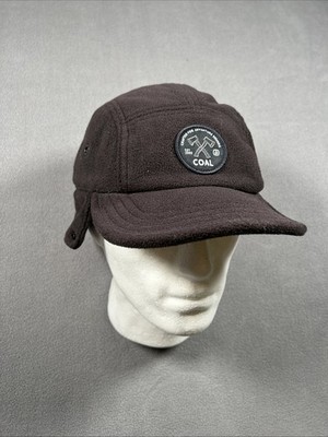 Coal Headwear Arling Black Ear Flat Fleece Cinch Back Hat Cap Beanie Toque