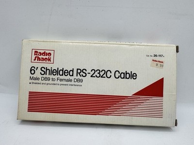 Radio Shack Shielded RS-232C Cable 6 Feet Male DB9 to Male DB9 26-116s