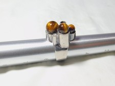 Sterling Silver Tigers Eye Abstract Modern Ring R1331