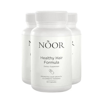 3-Pack NOOR Healthy Hair Formula - NOOR Hair Growth Support Capsules - 180Caps..