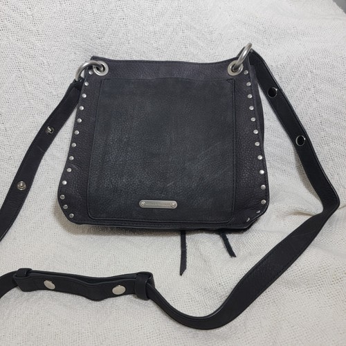 Rebecca Minkoff Small Darren Studded Shoulder Bag Black Suede