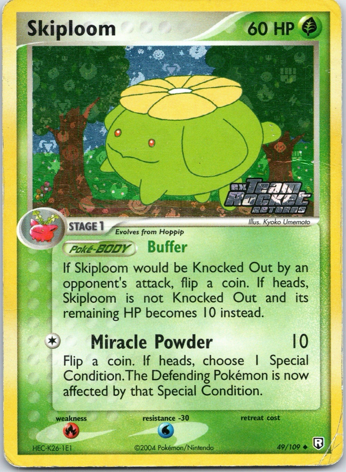 Pokemon Card Skiploom 49/109 EX Team Rocket Returns Uncommon Reverse Holo