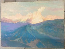 JEANÈS Sigismond - "Vue des Cadini di Misurina dans les Dolomites" Pastel signé