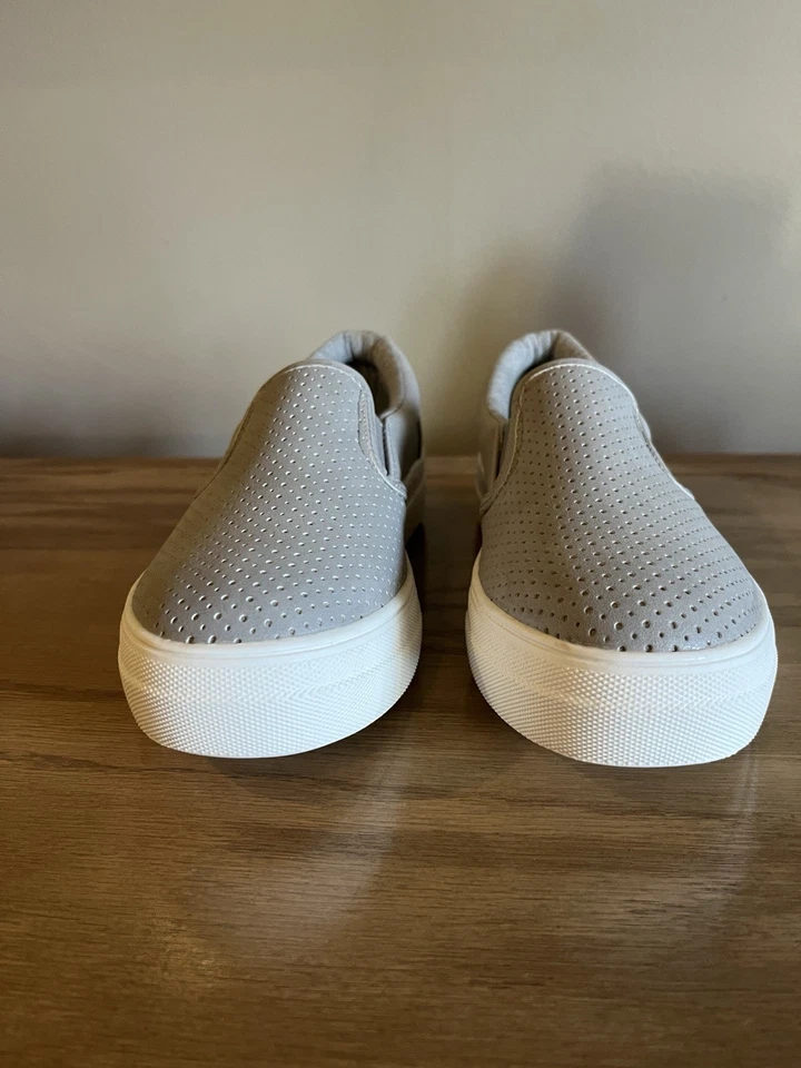 Soda Zapatos Mujer 8 Zapatillas Sin Cordones Gris Imitación Cuero Perforado Informal Comodidad Foto 4 de 4