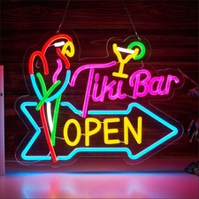 Tiki Bar Open Neon Led Home