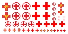 1:24 1:25 G scale model ambulance crosses signs markings waterslide decals