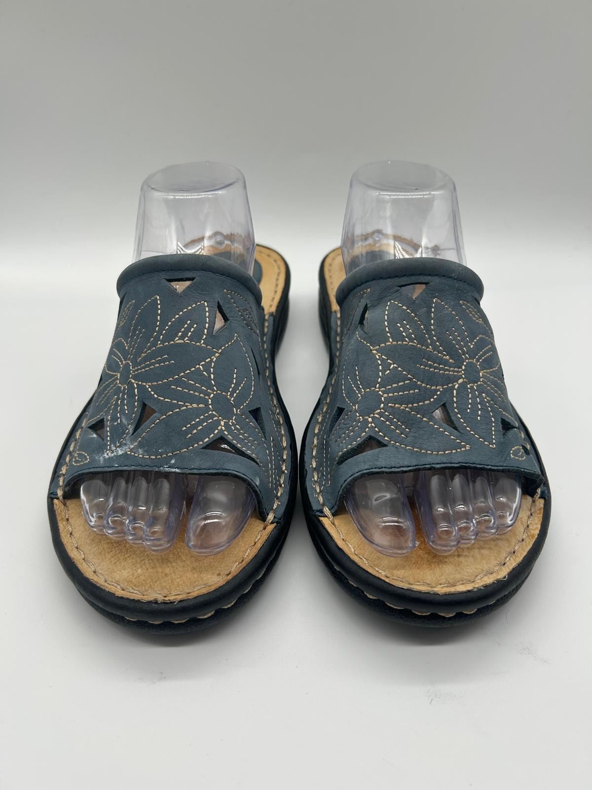 SAOLA Minnetonka tomaia in pelle uomo suola scarpe slide floreale sandalo slip on taglia 11