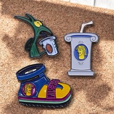 3 Disney Hercules Panic Metal Enamel Pins Set Cartoon Drinking Cup  Shoe Merch