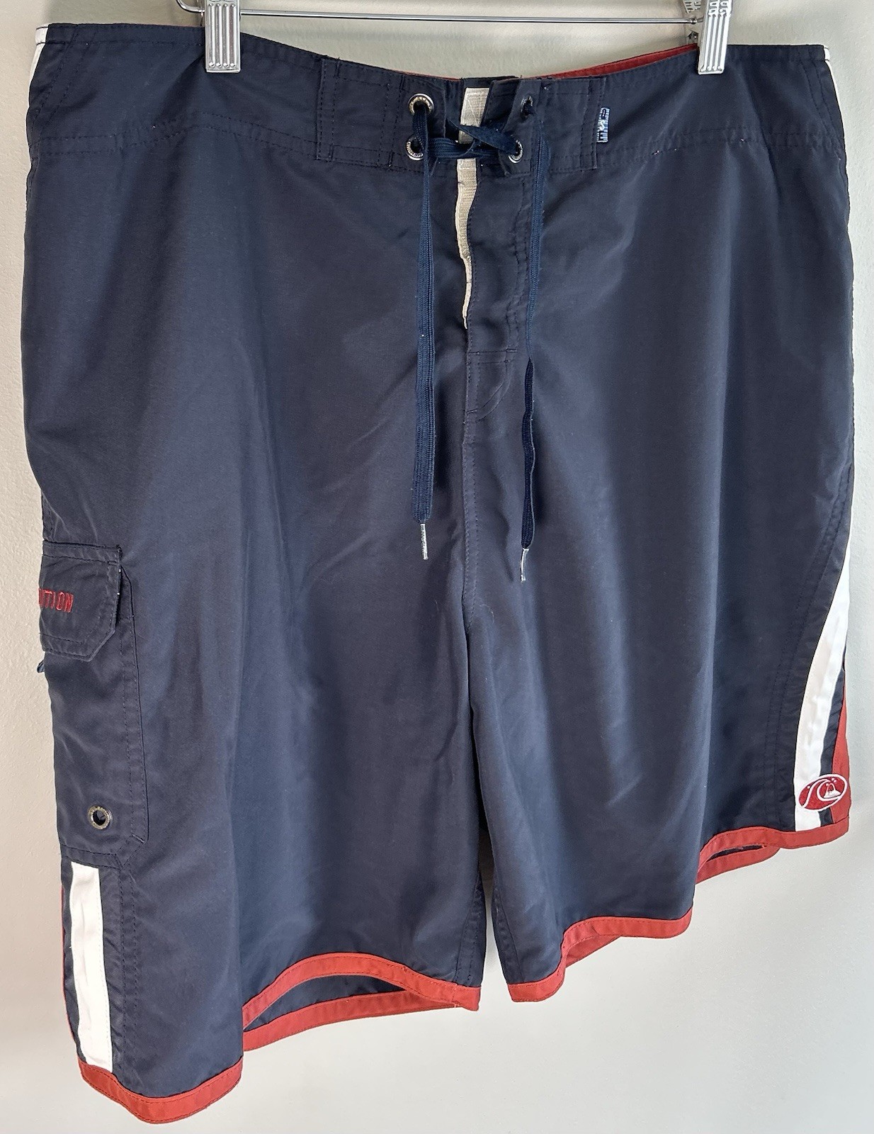 Vintage Quiksilver Edition Men’s Board Shorts Size 36 Navy Logo Y2K Surf RARE image 2