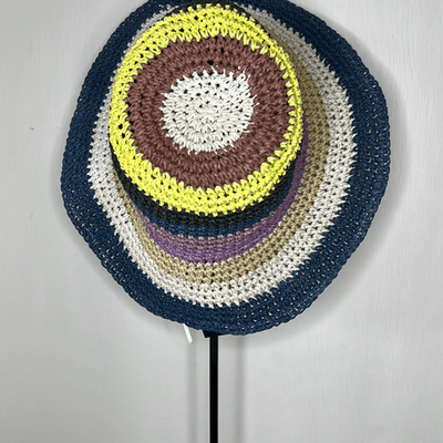 Hat Attack Remi Multi Colored Bucket Hat Navy Stripe 
