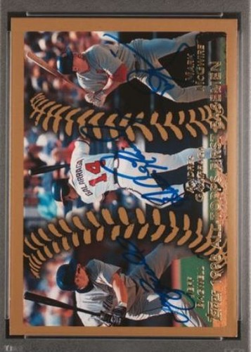 1999 Topps Jeff Bagwell Galarraga Mark McGwire Signed Baseball Card PSA/DNA 9 - Picture 4 of 6