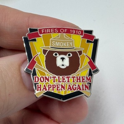 Fires Of 1910 Smokey Bear Fire Prevention Lapel Pin Enamel Axes USFS
