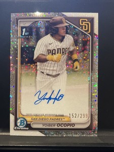 2024 Bowman Chrome Yoiber Ocopio Auto Speckle /299 #CPA-YO 1st Padres