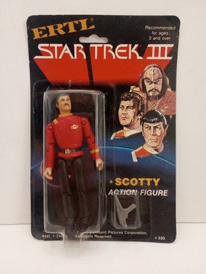 Star Trek III Ertl Toys Scotty Actionfigur 1984 Neu auf Karte #333