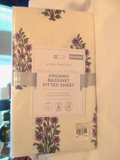 Pottery Barn Baby Organic Cotton Bassinet Fitted Sheet Medallion Floral NIP