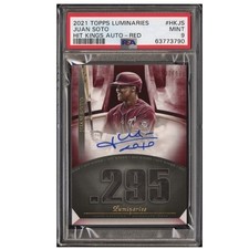 Juan Soto 2021 Topps Luminaires Hit Kings Red Auto 7/10 PSA 9