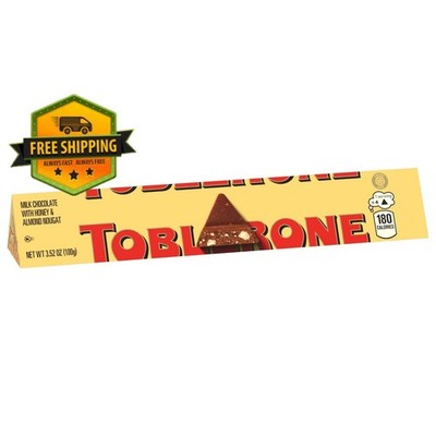 Toblerone Milk Chocolate Bar with Honey and Almond Nougat   3.52 oz