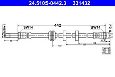 2x Bremsschlauch ATE 24.5105-0442.3/2x für VW GOLF 3 1H1 Variant 1H5 VENTO 1H2 2