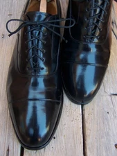 JOHNSTON MURPHY Mens Dress Shoes Black Leather Cap Toe Lace Up Oxford Sz Size 9D