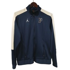 Jordan Mens sz Lg Track Jacket Full Zip Navy Blue White Pitts Logo Athletic