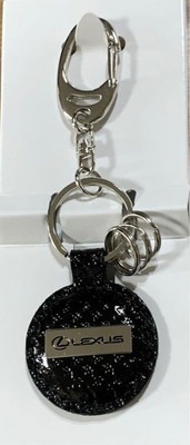 Lexus Genuine Leather Keychain Round Shape Black Rare Official Novelty Item