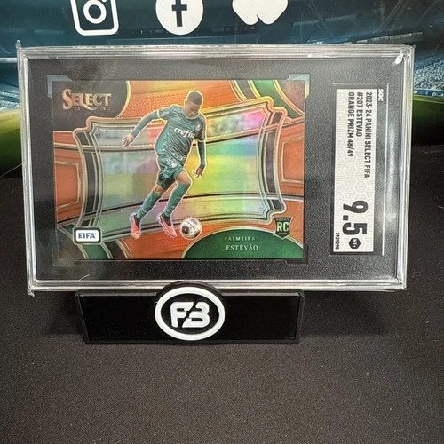 2023-24 PANINI SELECT FIFA ORANGE PRIZM #207 ESTEVAO ROOKIE RC /49 SGC 9.5