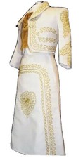 Beige Gold Women's Mariachi Charro Dress Outfit Mexico Folklorico Fiesta New