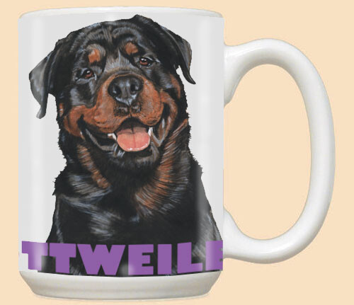 Rottweiler Dog Rottie Dog Ceramic Coffee Mug Tea Cup 15 oz - Picture 1 of 2