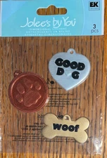 RARE Jolees Dog Tags Good DOGGIE Puppy Pup Paw Bone Woof 🐶 Scrapbook Sticker 3D