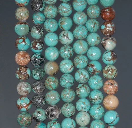 7 - 8MM BONSAI GARDEN CHRYSOTINE GEMSTONE ROUND LOOSE BEADS 16" - Picture 1 of 4