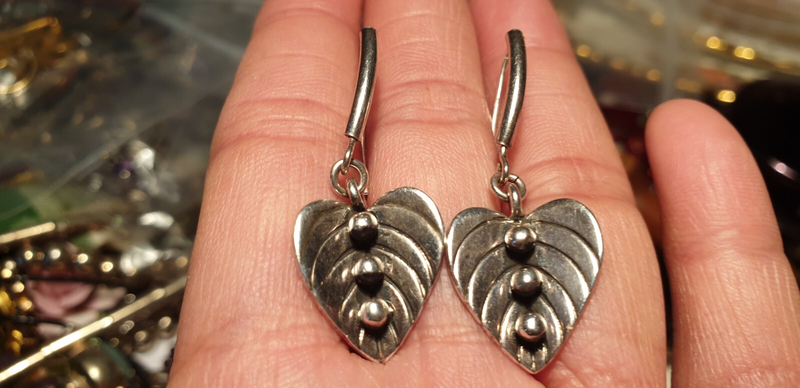 Pretty Solid silver earrings in used condition - image 1