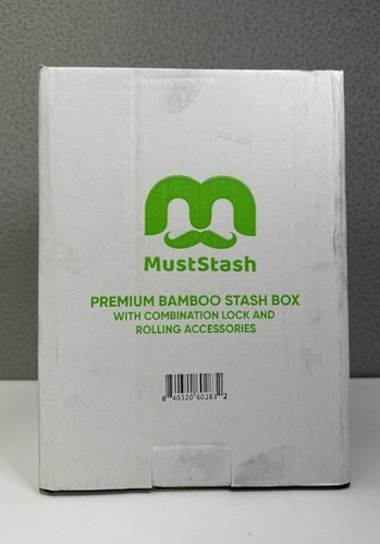 Bamboo Stash Box by MustStash, with Combination Lock and Rolling Accessories - Picture 11 of 11