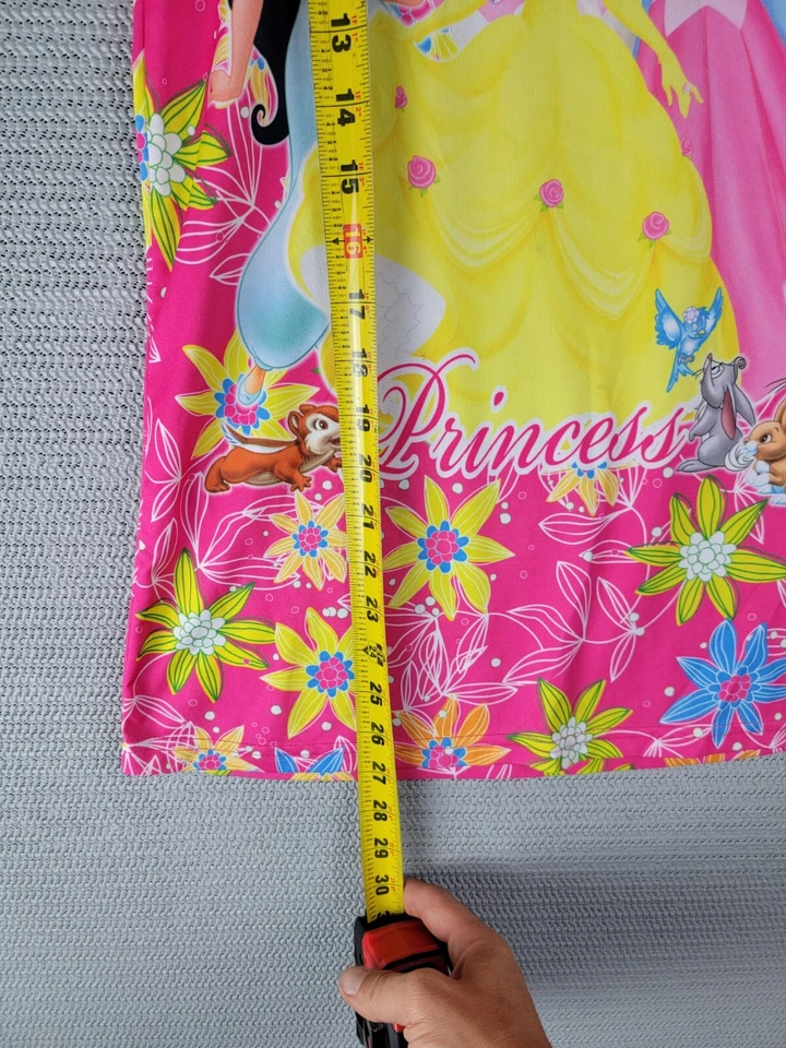 Vestido Princesa Disney Talla Grande Niñas Niños Verano Poliéster Elástico Rosa Foto 3 de 4