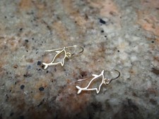 14k Yellow Gold Dangle Dolphin Earrings