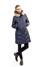 Designers Down Coat Jacket Parka Пуховик W/ Fox Fur Trim $895 Nwt