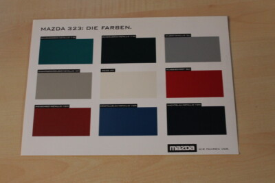 70581) Mazda 323 - Farben & Polster - Prospekt 01/1997