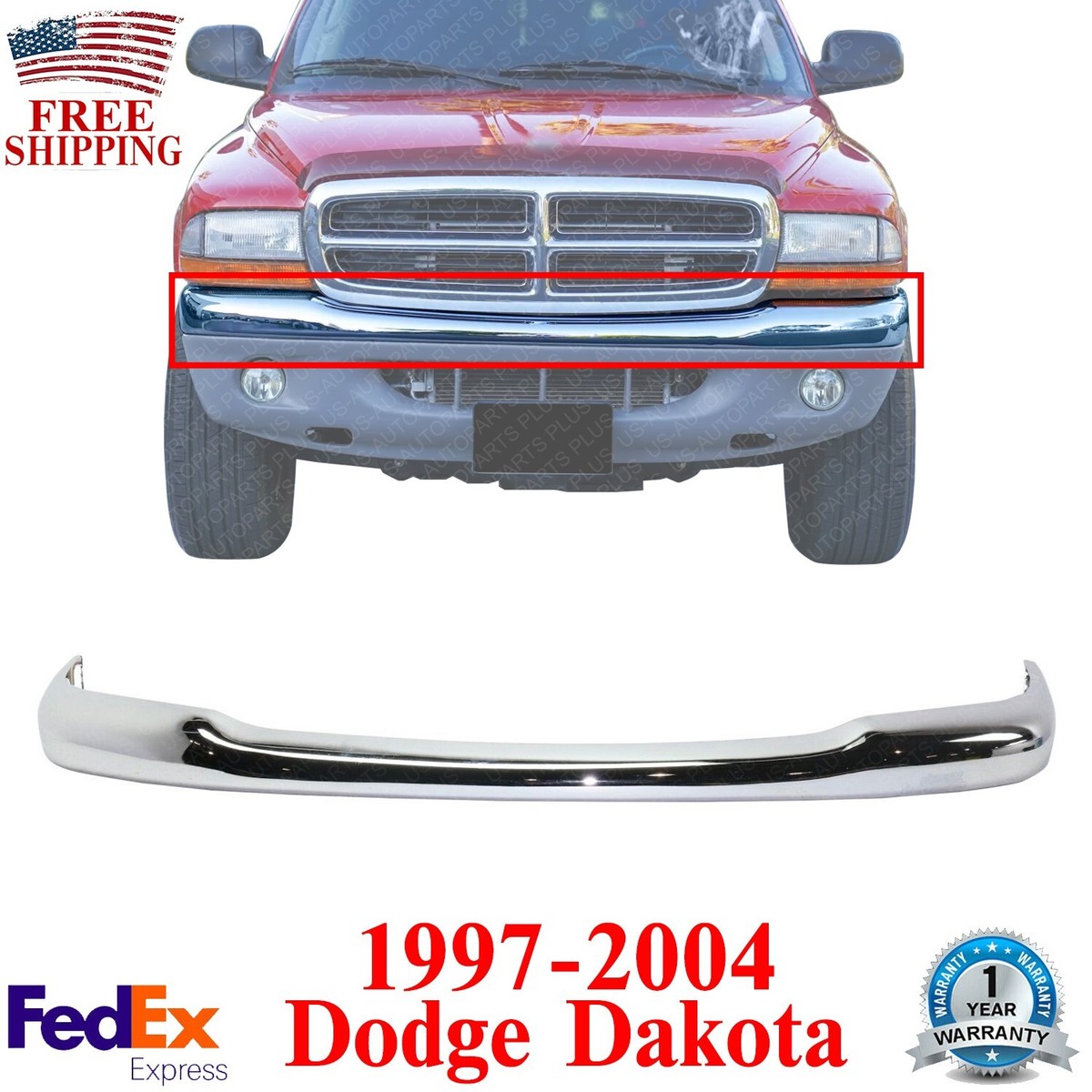 Front Bumper Face Bar Fits For DODGE DAKOTA 1997 - 2000