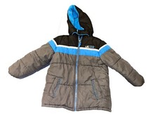 iXTREME Hooded Winter Puffer Parka Jacket Boys Size 6 Blue Gray