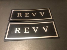 Revv Amplifiers Pedals Cabs 2pc silver & Black Sticker Set
