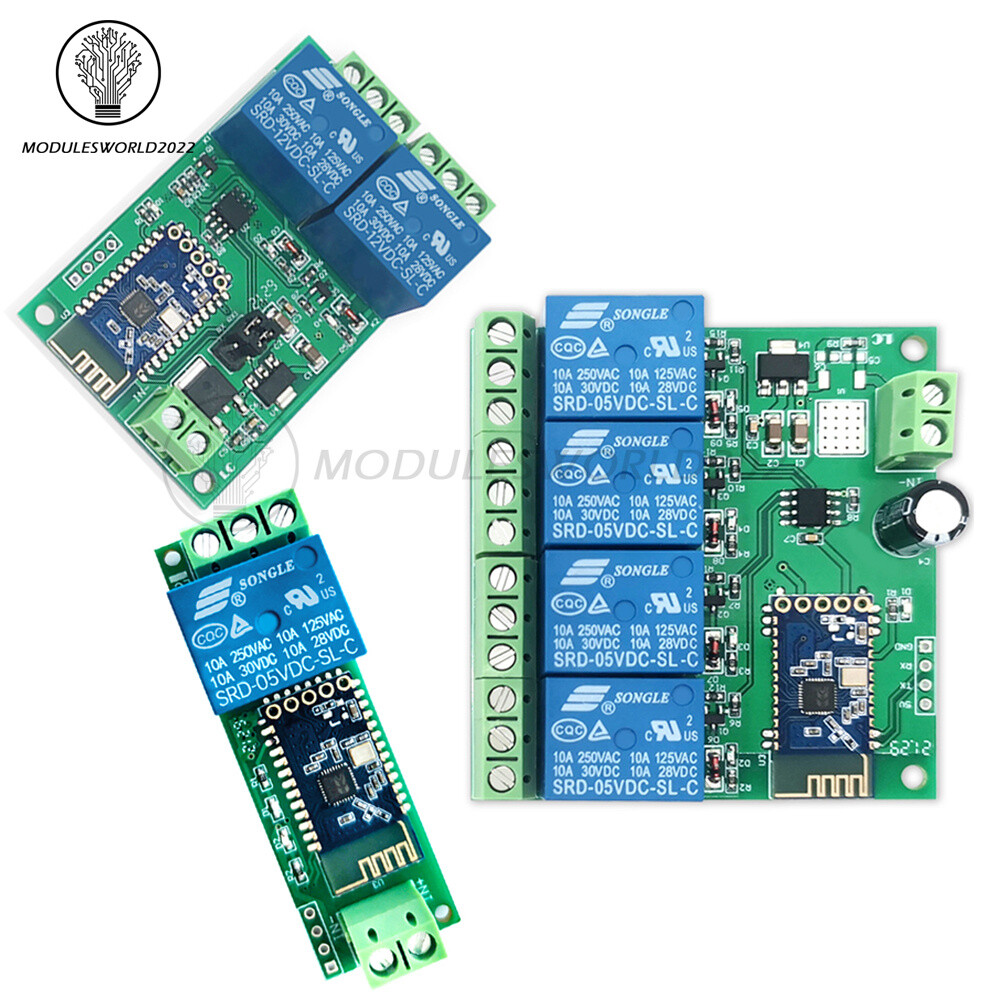 1/2/4Channel Bluetooth Relay Module APP Control Switch IoT Smart Home 5V/12V US
