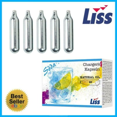 360 Liss soda chargers  8 gram CO2 case of 360 36 boxes of 10 fits Ukeg 64