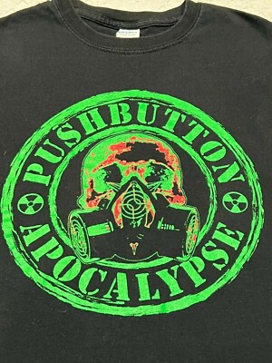 Rare Push Button Apocalypse T-shirt Metalcore Men's M Medium Black ...
